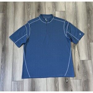 Kuhl Shirt Mens L Blue Short Sleeve Quarter Zip Coffeenna Outdoors Hiking Golf